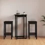 3-piece bar set solid black pine wood by vidaXL, Furniture sets for kitchens and dining rooms - Ref: Foro24-3124731, Price: 1...