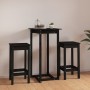3-teiliges Bar-Set aus massivem schwarzem Kiefernholz von vidaXL, Möbelsets für Küchen und Esszimmer - Ref: Foro24-3124731, P...