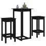 3-piece bar set solid black pine wood by vidaXL, Furniture sets for kitchens and dining rooms - Ref: Foro24-3124731, Price: 1...