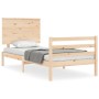 Estructura de cama con cabecero madera maciza 100x200 cm
