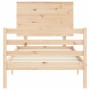 Estructura de cama con cabecero madera maciza 100x200 cm