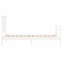 Estructura de cama con cabecero madera maciza blanco 100x200 cm