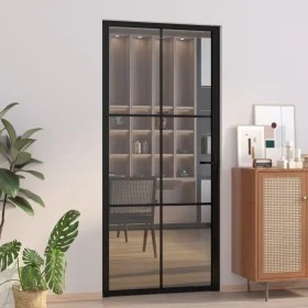 Innentür EGS-Glas und schwarzes Aluminium 93x201,5 cm von vidaXL, Türen für zu Hause - Ref: Foro24-350566, Preis: 257,86 €, R...