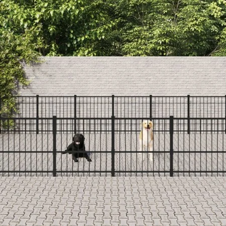 Zwinger aus Stahl für den Außenbereich 37,64 m² von vidaXL, Hundehütten und Zäune - Ref: Foro24-3124638, Preis: 908,35 €, Rab...