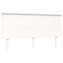 Estructura de cama matrimonio con cabecero madera maciza blanco
