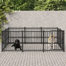 Perrera de exterior de acero 5,63 m² by vidaXL, Dog kennels and fences - Ref: Foro24-3124599, Price: 328,26 €, Discount: %