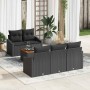 Conjunto de sofá de jardín con cojín 6 pcs Negro Poliratán