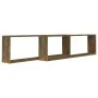 Cubic wall shelf 2 pcs smoked oak wood 100x15x30cm by vidaXL, Shelves and shelves - Ref: Foro24-815906, Price: 31,76 €, Disco...