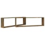Cubic wall shelf 2 pcs smoked oak wood 100x15x30cm by vidaXL, Shelves and shelves - Ref: Foro24-815906, Price: 31,11 €, Disco...