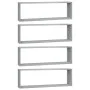 Estante cúbico de pared 4 uds madera gris Sonoma 80x15x26,5 cm de vidaXL, Estantes y estanterías - Ref: Foro24-815919, Precio...