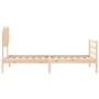 Estructura de cama con cabecero madera maciza 90x200 cm