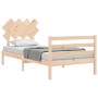 Estructura de cama con cabecero madera maciza 100x200 cm