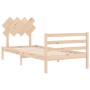 Estructura de cama con cabecero madera maciza 100x200 cm