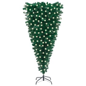 Árbol de Navidad artificial invertido con LEDs verde 240 cm