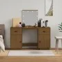 Vanity Set with LED Solid Honey Brown Pine Wood by vidaXL, Bedroom Dressers - Ref: Foro24-3107842, Price: 255,71 €, Discount: %