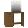 Vanity Set with LED Solid Honey Brown Pine Wood by vidaXL, Bedroom Dressers - Ref: Foro24-3107842, Price: 255,71 €, Discount: %