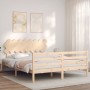 Estructura de cama con cabecero madera maciza 160x200 cm