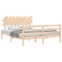 Estructura de cama con cabecero madera maciza 160x200 cm