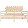 Estructura de cama con cabecero madera maciza 160x200 cm