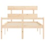 Cama de matrimonio personas mayores con cabecero madera maciza