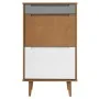 Schuhregal MOLD aus massivem braunem Kiefernholz 59,5x35x103 cm von vidaXL, Schuhregale und Schuhorganisatoren - Ref: Foro24-...