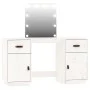 Waschtischset mit LED aus massivem weißem Kiefernholz von vidaXL, Schlafzimmerkommoden - Ref: Foro24-3107840, Preis: 275,87 €...
