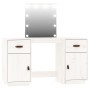 Waschtischset mit LED aus massivem weißem Kiefernholz von vidaXL, Schlafzimmerkommoden - Ref: Foro24-3107840, Preis: 279,90 €...