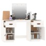Waschtischset mit LED aus massivem weißem Kiefernholz von vidaXL, Schlafzimmerkommoden - Ref: Foro24-3107840, Preis: 279,90 €...