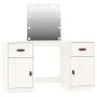 Waschtischset mit LED aus massivem weißem Kiefernholz von vidaXL, Schlafzimmerkommoden - Ref: Foro24-3107840, Preis: 275,87 €...