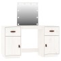 Waschtischset mit LED aus massivem weißem Kiefernholz von vidaXL, Schlafzimmerkommoden - Ref: Foro24-3107840, Preis: 279,90 €...