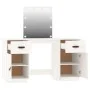 Vanity set with LED solid white pine wood by vidaXL, Bedroom Dressers - Ref: Foro24-3107840, Price: 275,87 €, Discount: %