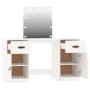 Waschtischset mit LED aus massivem weißem Kiefernholz von vidaXL, Schlafzimmerkommoden - Ref: Foro24-3107840, Preis: 279,90 €...