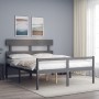 Cama de matrimonio personas mayores cabecero madera maciza gris