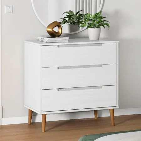 MOLDE Nachttisch aus massivem weißem Kiefernholz 80x40x80 cm von vidaXL, Schubladen - Ref: Foro24-350505, Preis: 180,25 €, Ra...