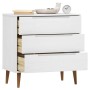 Mesita de noche MOLDE madera maciza de pino blanca 80x40x80 cm de vidaXL, Cajoneras - Ref: Foro24-350505, Precio: 183,68 €, D...