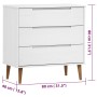 Mesita de noche MOLDE madera maciza de pino blanca 80x40x80 cm de vidaXL, Cajoneras - Ref: Foro24-350505, Precio: 183,68 €, D...