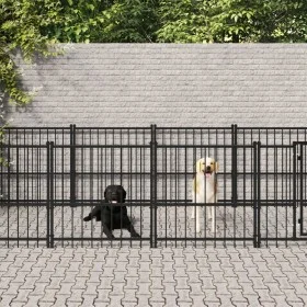 Steel outdoor kennel 9.38 m² by vidaXL, Dog kennels and fences - Ref: Foro24-3124601, Price: 464,36 €, Discount: %
