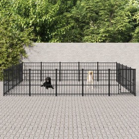 Außengehege aus Stahl 23,52 m² von vidaXL, Hundehütten und Zäune - Ref: Foro24-3124635, Preis: 687,03 €, Rabatt: %