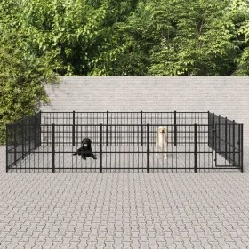 Perrera de exterior de acero 23,52 m² by vidaXL, Dog kennels and fences - Ref: Foro24-3124635, Price: 669,31 €, Discount: %