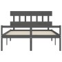 Cama de matrimonio personas mayores cabecero madera maciza gris