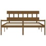 Cama personas mayores cabecero madera marrón miel 200x200 cm
