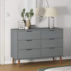 MOLDE bedside table solid gray pine wood 113x40x80 cm by vidaXL, Drawers - Ref: Foro24-350509, Price: 278,15 €, Discount: %