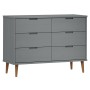 Mesita de noche MOLDE madera maciza de pino gris 113x40x80 cm de vidaXL, Cajoneras - Ref: Foro24-350509, Precio: 255,60 €, De...