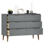 Mesita de noche MOLDE madera maciza de pino gris 113x40x80 cm de vidaXL, Cajoneras - Ref: Foro24-350509, Precio: 255,60 €, De...