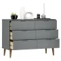 MOLDE bedside table solid gray pine wood 113x40x80 cm by vidaXL, Drawers - Ref: Foro24-350509, Price: 278,15 €, Discount: %