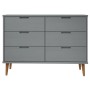 Mesita de noche MOLDE madera maciza de pino gris 113x40x80 cm de vidaXL, Cajoneras - Ref: Foro24-350509, Precio: 255,60 €, De...