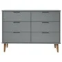 MOLDE bedside table solid gray pine wood 113x40x80 cm by vidaXL, Drawers - Ref: Foro24-350509, Price: 278,15 €, Discount: %