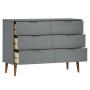 Mesita de noche MOLDE madera maciza de pino gris 113x40x80 cm de vidaXL, Cajoneras - Ref: Foro24-350509, Precio: 255,60 €, De...