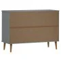 MOLDE bedside table solid gray pine wood 113x40x80 cm by vidaXL, Drawers - Ref: Foro24-350509, Price: 278,15 €, Discount: %