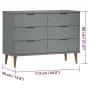 MOLDE bedside table solid gray pine wood 113x40x80 cm by vidaXL, Drawers - Ref: Foro24-350509, Price: 278,15 €, Discount: %